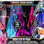 Monster High Fashion Designer Set DIY Doll Clothing Craft Kit for Kids with Stickers, Fabric, Sketchbook & Tools Creative Gift for Girls Ages 6+