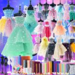 1000+ PCS Fashion Designer Kits for Girls – Sewing Kit with 4 Mannequins – DIY Arts and Crafts Kit Doll Clothes Making Set – Designer Dress Girls Toys for Age 6 7 8 9 10 11 12+ Year Old Gifts