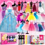 Axirata 1500+PCS Fashion Designer Kit for Girls with Fashion Sketchbook & 5 Mannequins, Creativity DIY Arts & Crafts Kit for Kids Sewing Kit for Teen Girls Birthday Gift Age 6 7 8 9 10 11 12+