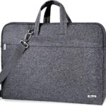 Voova Laptop Bag 17 17.3 Inch Water-resistant Laptop Sleeve Case with Shoulder Straps & Handle, Computer Case Cover Slim Briefcase Compatible with 17-18” Hp Dell Asus Acer, Grey