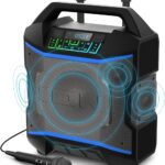 ION Block Rocker – Portable Bluetooth Outdoor Party Speaker with Karaoke Microphone, Battery, 4 Speakers, Radio, USB Port, App, Water-Resistant, 120W