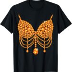 Halloween Orange Bra Design Costume Show Girls T-Shirt