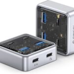 ORICO 10Gbps USB C Hub, 4-Port Zinc Alloy USB 3.2 Splitter with 2 USB-A & 2 USB-C Ports, High-Speed Data Extender for Laptops, PCs, Desktops, and More (3.28Ft)