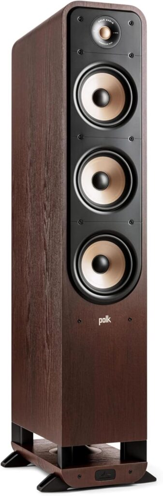Polk Signature Elite ES60 Tower Speaker – Hi-Res Audio Certified, Dolby Atmos & DTS:X Compatible, 1″ Tweeter & Three 6.5″ Woofers, Power Port Technology for Effortless Bass, Stunning Black