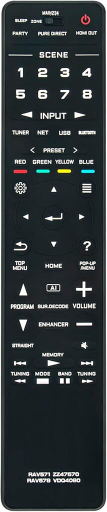 RAV571 ZZ47570 Replace Remote Control fit for Yamaha Home Theater AV Receiver RX-V2085 RX-V3085 RX-A2080 RX-A3080
