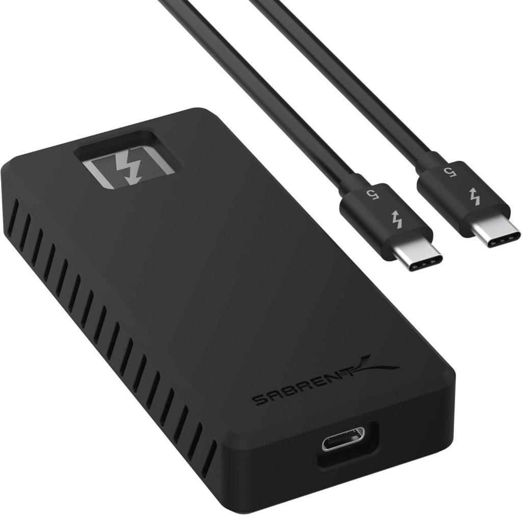 SABRENT Rocket XTRM 5 4TB Thunderbolt 5 Portable SSD, 80Gbps Connection, Up to 64Gbps Transfer, Compatible with TB4 TB3 USB4 USB 3.2 20Gbps 10Gbps 5Gbps, Rugged Aluminum and Silicone (SB-XTM5-4TB)