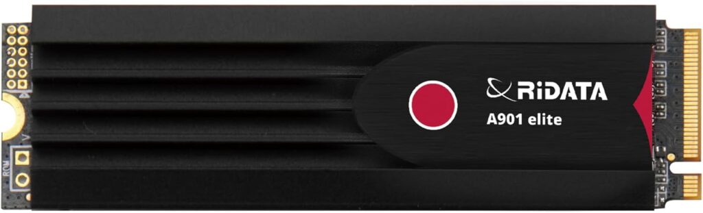 Ridata A901elite 2TB SLC Cache NVMe 1.4 PCIe Gen 4×4 M.2 2280 SSD Internal Solid State Drive 3D NAND R/W Speed Upto 7400/6400 MB/s HMB with Aluminum Alloy Heatsink for PS5 Storage Gaming Upgrades