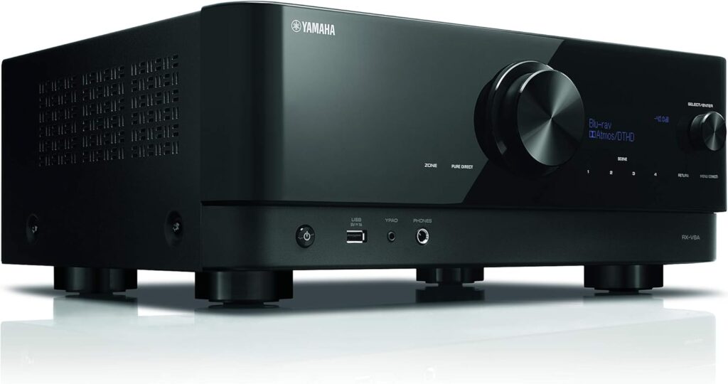 Yamaha RXV6ABL-RB 7.2-Ch. 100 Watt AV Receiver with Bluetooth, HDMI & WiFi – Certified Refurbished