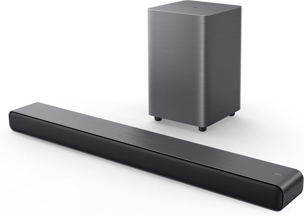 TCL S55H S Class 2.1 Channel Sound Bar with Dolby Atmos, DTS Virtual:X, Wireless Subwoofer, Bluetooth Music Streaming, and Auto Room Calibration (Renewed)