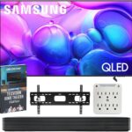 Samsung 75″ Q6F Series QLED 4K UHD AI Smart Tizen TV (2025) Bundle with LG SKM1 Compact Soundbar, 37″-100″ TV Wall Mount, 6-Outlet Surge Adapter & Deco Gear Complete Home Theater Beginner’s Guidebook