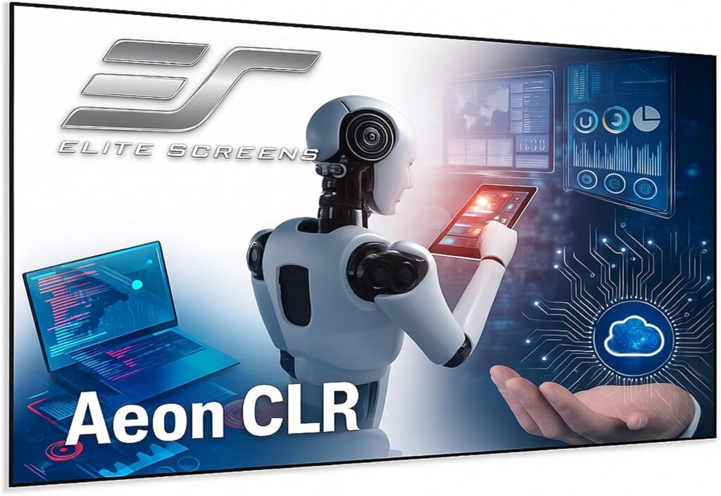 Elite Screens Aeon CLR 123-Inch ALR UST Projector Screen, 8K Edge-Free Fixed Frame, 95% Ambient Light Rejecting, Indoor Home Theater Movie Screen, Perfect for Ultra Short Throw Projectors, AR123H-CLR
