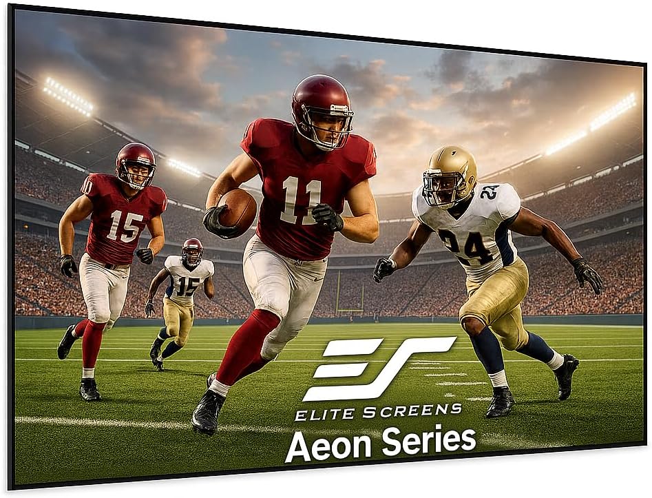 Elite Screens Aeon 165” Fixed Frame Projector Screen 16:9, 8K/4K UHD, Edge-Free Design, CineWhite UHD-B, Wall Mounted for Standard, Short, Ultra Short Throw Projectors, Home Theater & Gaming, AR165WH2