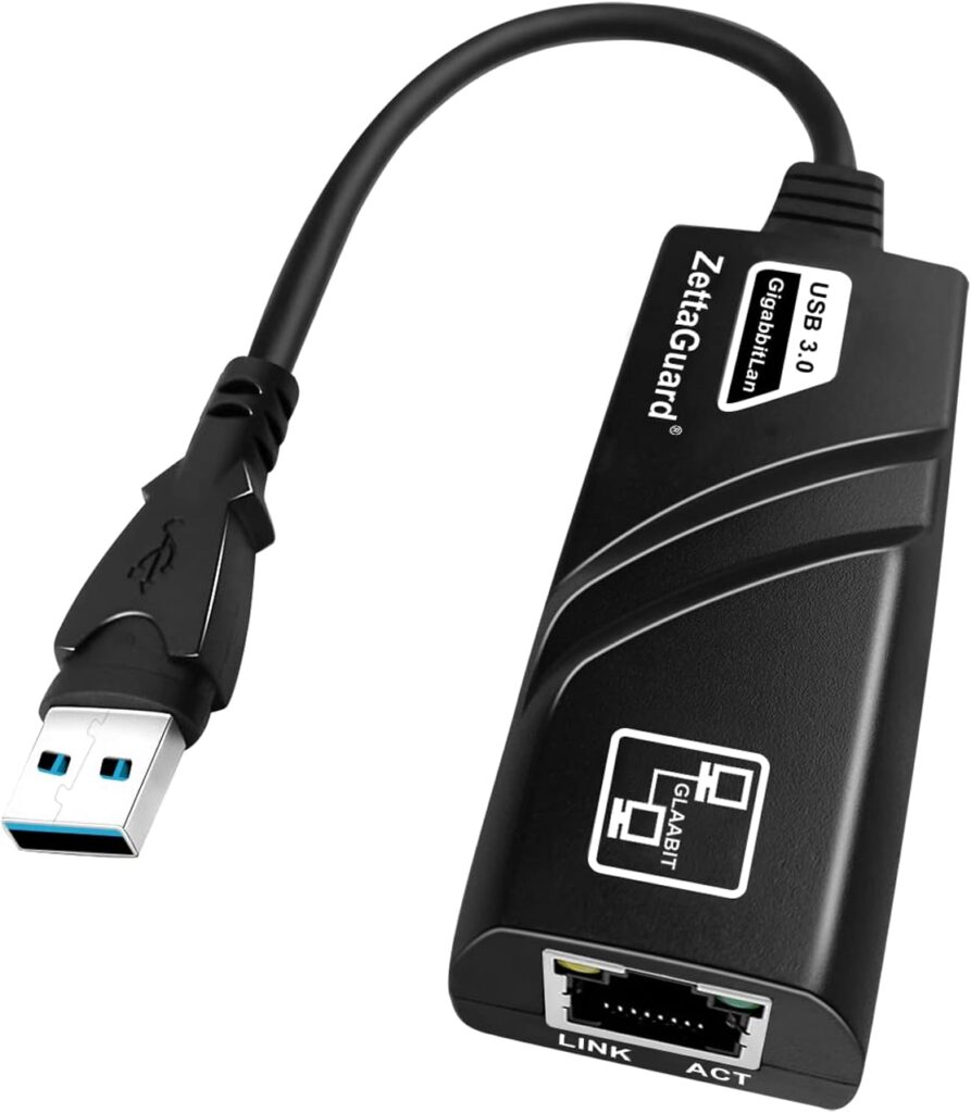 (Upgraded) Zettaguard USB 3.0 and 2.0 to Ethernet 10/100/1000 Fast LAN Wired Network USB Ethernet Adapter for MacBook, Chromebook, Windows 10 and compatible with Nintendo Switch.