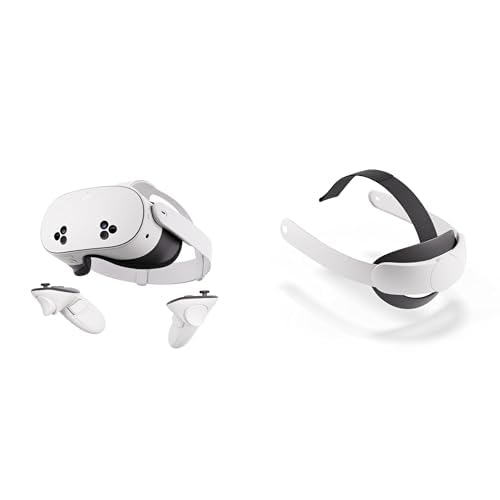Meta Quest 3S 128GB Mixed Reality Headset with Elite Strap Bundle – All-in-One VR System with Premium Comfort Strap