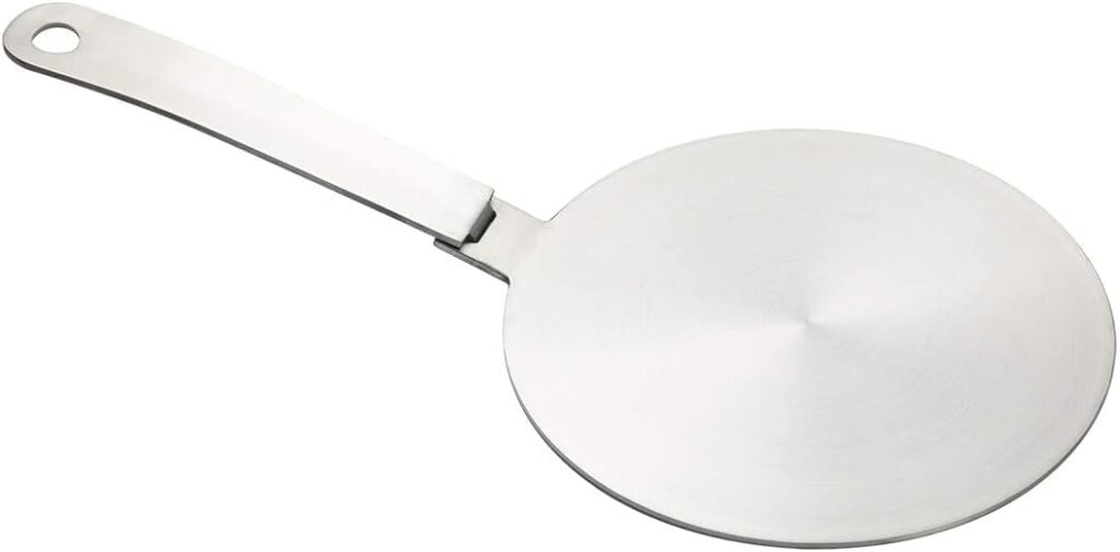 Induction adapter, converter disc for induction cooking plate, heat diffusion plate with detachable handle and base, 20 cm………