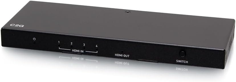 C2G 4-Port HDMI Switch – 4K 60Hz – Ideal for Switching Between Blu-ray Players, Gaming Consoles, Digital Cable or Satellite Boxes and A/V receivers
