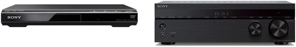Sony DVPSR210P DVD Player & Sony STRDH590 5.2 Channel Surround Sound Home Theater Receiver: 4K HDR AV Receiver with Bluetooth,Black