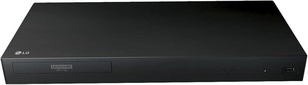 New LG 4K 3D Ultra HD Blu-ray Player with Remote Control, HDR Compatibility, Upconvert DVDs, Ethernet, HDMI, USB Port, Black (Renewed)