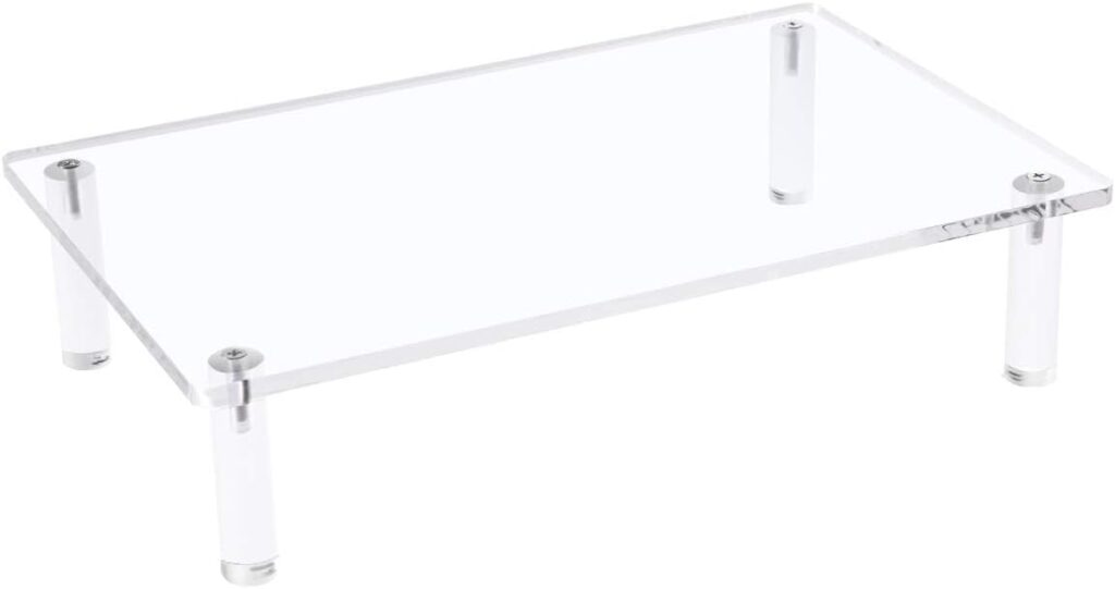 Sumerflos Clear Acrylic Monitor Laptop Stand, Sturdy and Save Space Computer Laptop Monitor Riser Stand for Home Office Desktop Universal Stand with Anti-Slip Pads