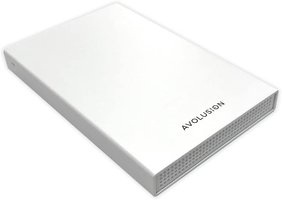 Avolusion HD250U3-WH 1TB USB 3.0 Portable External Gaming Hard Drive – White (for PS5, Pre-Formatted)