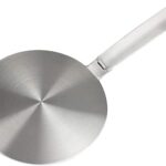 Heat Diffuser Stainless Steel Induction Adapter Plate Removable Handle Coffee Milk Cookware Induction Hob Heat Cooking Diffuser for Electric Stove 5.5inch