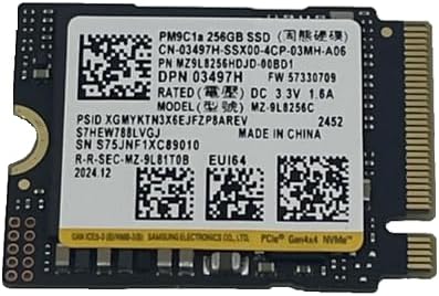 Oemgenuine OEM Samsun 256GB M.2 PCI-e NVME SSD GEN 4X4 Internal Solid State Drive 30mm 2230 Form Factor M Key Steam Deck