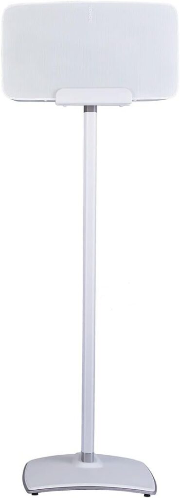 SANUS Wireless Speaker Stand for Sonos Five and Sonos Play:5 – Audio Enhancing Design for Vertical & Horizontal Audio with Built-in Cable Management & Premium Alloy Materials WSS52-W2 (White)