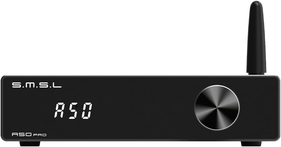 S.M.S.L A50 Pro Amplifier,LPF&HPF,2.1 Channel Audio Amplifier,100W Bass Output Power, HiFi Bluetooth 5.0 Stereo Audio Amplifier,Supports HDMI (ARC),Passive Subwoofer,MA12070P*2 Chip