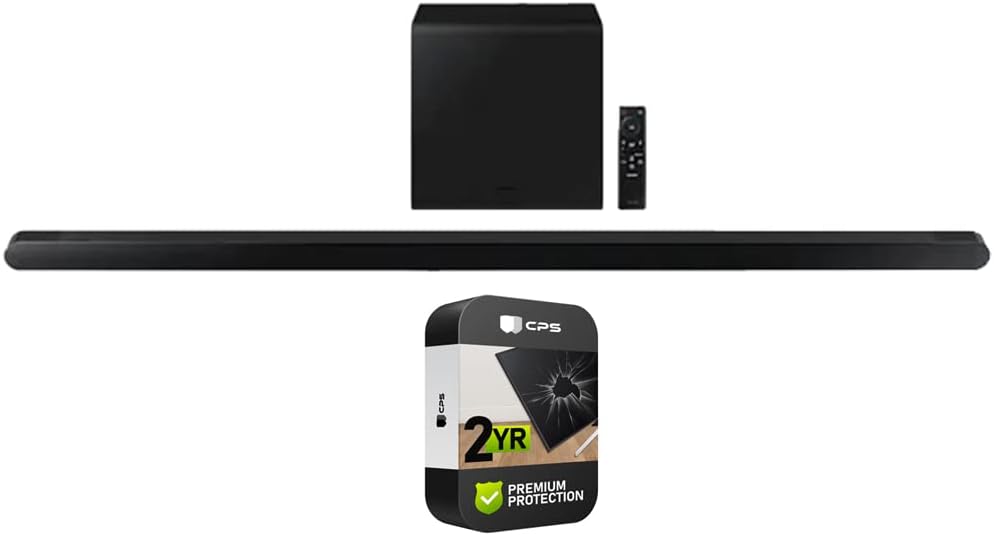 Samsung HW-S800B/ZA 3.2.1ch Soundbar with Wireless Dolby Atmos DTS:X Black 2022 (Renewed) Bundle with 2 YR CPS Enhanced Protection Pack