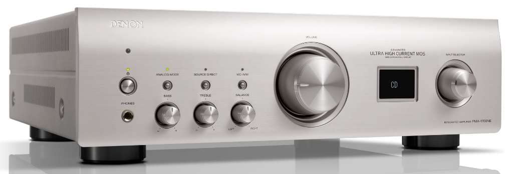 Denon PMA-1700NE Integrated Amplifier (140W x 2), Built-in USB-DAC & Phono Equalizer, Analog Mode, Ultra-High Current Power Circuit, Advanced AL32 Processing Plus, Hi-Res Audio, Silver