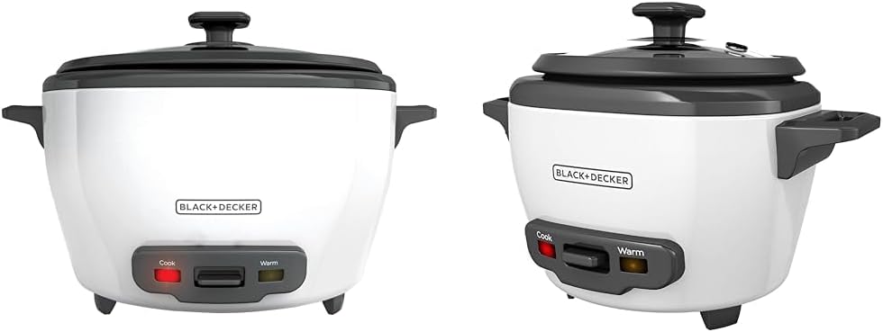 BLACK+DECKER Rice Cooker Bundle – 6-Cup & 3-Cup Capacity Electric Rice Cookers with Steaming Baskets