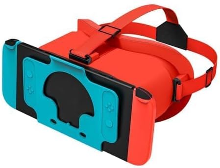 Upgraded VR Headset for Nintendo Switch & Switch OLED Model, Switch Virtual Reality Glasses with Adjustable HD Lenses and Comfortable Head Strap, 3D Goggles for Switch Accessories (Orange& Blue)