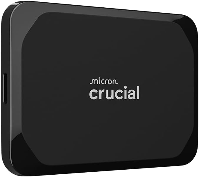 Crucial X9 2TB Portable SSD, Up to 1050MB/s, USB 3.2 USB-C, External Solid State Drive, Compatible with Windows, Mac, & Android, Reliable Storage for Games, Files, & Backups, Black – CT2000X9SSD902