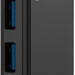 Belkin 4-Port USB 3.0 Hub – SuperSpeed Powered Station with 5 Gbps Data & Charging, Compact Desktop Adapter for Laptops, iPhone Chargers, Printers, Storage Devices – Black