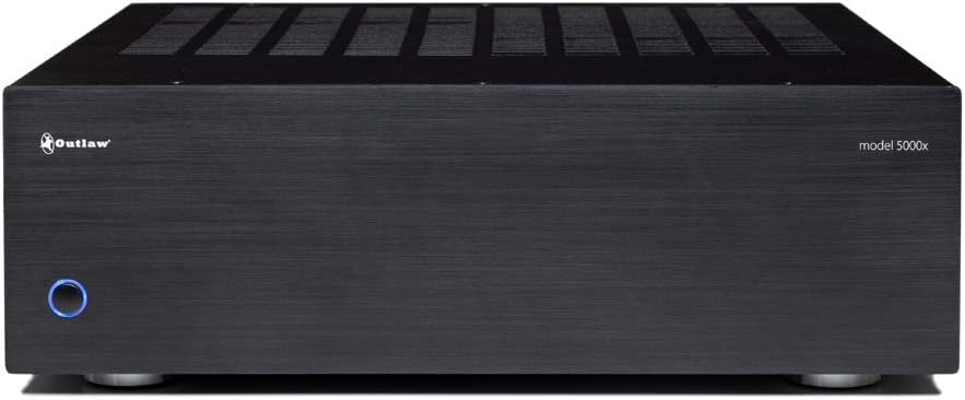 Outlaw Model 5000x 5000 x 5-Channel Power Amplifier | 5×120 Watts Continuous | High Current Amplifier | XLR & RCA Inputs |
