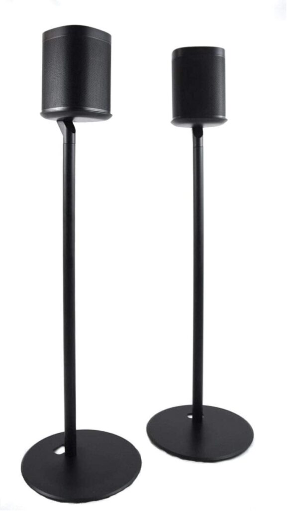 ynVISION.DESIGN Fixed Height Floor Stand Compatible with Sonos One, SL and Play:1 Speaker | 2 Pack | YN-ONE Pair (Black)