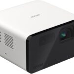 Epson EpiqVision Mini EF21 Portable Smart Laser Projector, Bright 1,000 Lumens, FHD 1080p HDR, 3-Chip 3LCD, Google TV, Netflix, Stereo Speakers, Family Party/Outdoor Backyard/Home Theater – White