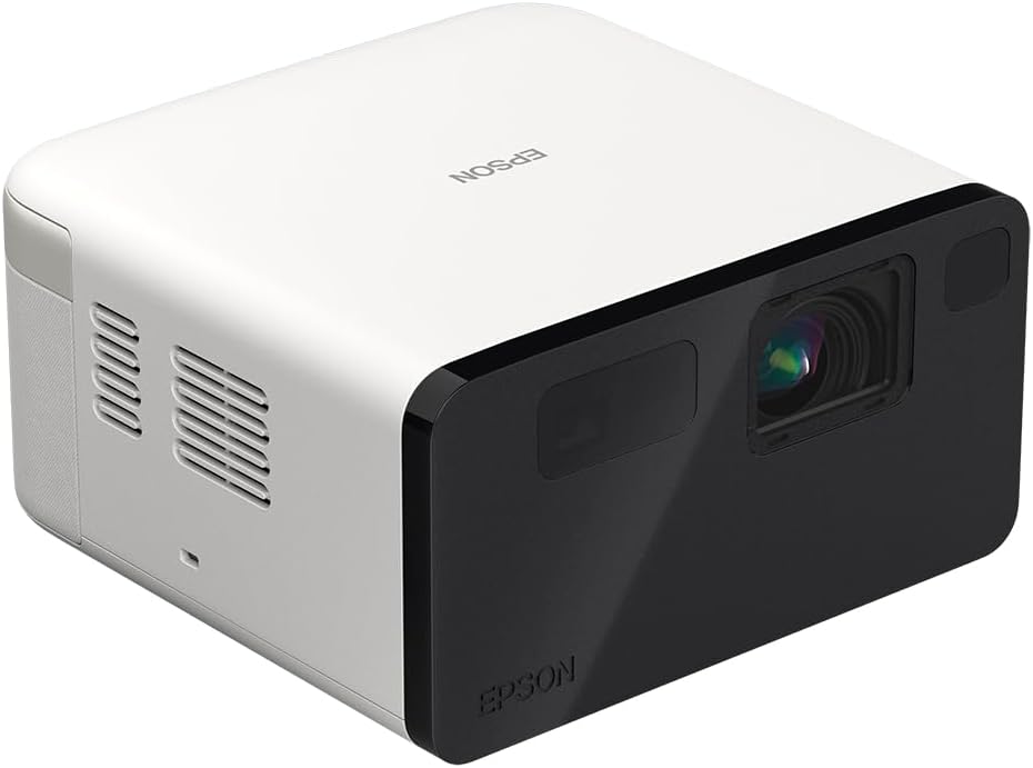 Epson EpiqVision Mini EF21 Portable Smart Laser Projector, Bright 1,000 Lumens, FHD 1080p HDR, 3-Chip 3LCD, Google TV, Netflix, Stereo Speakers, Family Party/Outdoor Backyard/Home Theater – White