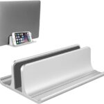 Vaydeer 3-in-1 Aluminum Laptop Stand Vertical Laptop Stand Holder for Desk with Adjustable Dock, Space-Saving Organizer for All MacBook, Surface, Samsung, HP, Dell, up to 17.3 inch