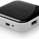 Belkin 4-Port Powered Desktop USB Hub with Support for USB-A, USB 2.0, and USB 1.1, Black and White