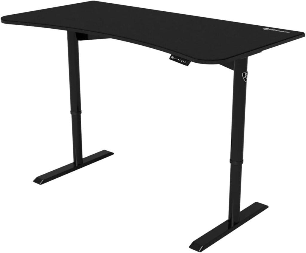 Arozzi Arena Moto Motorized Ultrawide Curved Office and Gaming Sit-Stand Desk Monitor Mount Wire Management Cut-Outs Adjustable Height and Full Surface Water-Resistant Desk Mat