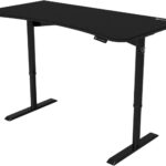 Arozzi Arena Moto Motorized Ultrawide Curved Office and Gaming Sit-Stand Desk Monitor Mount Wire Management Cut-Outs Adjustable Height and Full Surface Water-Resistant Desk Mat