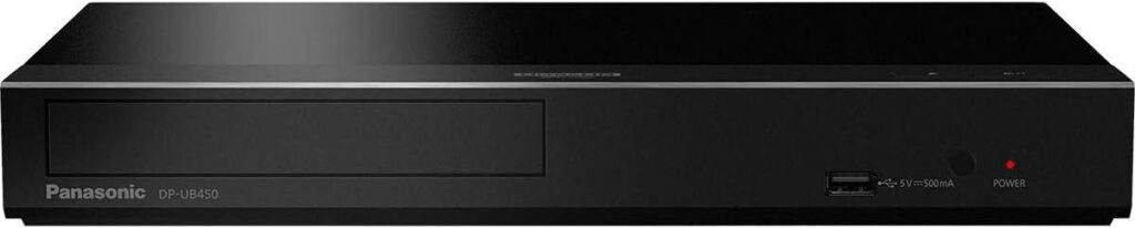 Panasonic Ultra HD Blu Ray Player DP-UB450EG-K I Compatible HDR10+/Dolby Vision 4K Converter Hi-Res Audio Support Dual HDMI USB 2.0 Port Ethernet Input Black – French Version
