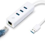 TP-Link USB 3.0 to Ethernet Adapter (UE330) – Portable 3-Port USB Hub with 1 Gigabit RJ45 Ethernet Port, Laptop Network Adapter, Supports Win 7/8/8.1/10, Mac OS X (10.6-10.14), Linux OS and Chrome OS