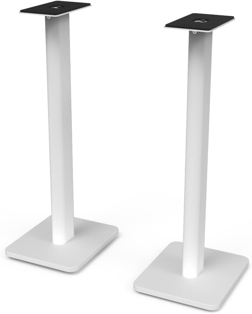 Kanto SP26PLW 26 Inch Bookshelf Speaker Stand – Low Profile – 2 Pack (White)