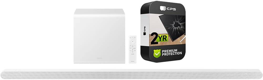 Samsung HW-S801D/ZA 3.1.2ch Wireless Soundbar Dolby Atmos White 2024 (Renewed) Bundle with 2 YR CPS Enhanced Protection Pack