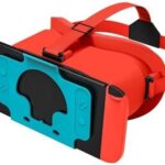 VR Headset Designed for Nintendo Switch & Switch OLED, VR Glasses with Adjustable HD Lenses, Head Strap, 3D Goggles for Nintendo Switch OLED (Red)