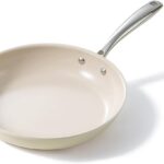 Redchef Ceramic Non Stick Egg Pans, Nonstick Frying Pan Skillet, 8 inch Cooking Pan Non Toxic with Stay Cool Handle for Induction, PTFE & PFAS & PFOA Free, Dishwasher/Oven Safe (Beige White)