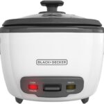 BLACK+DECKER 16-Cup Rice Cooker, 8-Cup Uncooked Rice, Steaming Basket, Removable Non-Stick Bowl, One Touch, Keep Warm