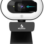 NexiGo StreamCam N930E with Software, 1080P Webcam with Ring Light and Privacy Cover, Auto-Focus, Plug and Play, Web Camera for Online Learning, Zoom Meeting Skype Teams, PC Mac Laptop Desktop